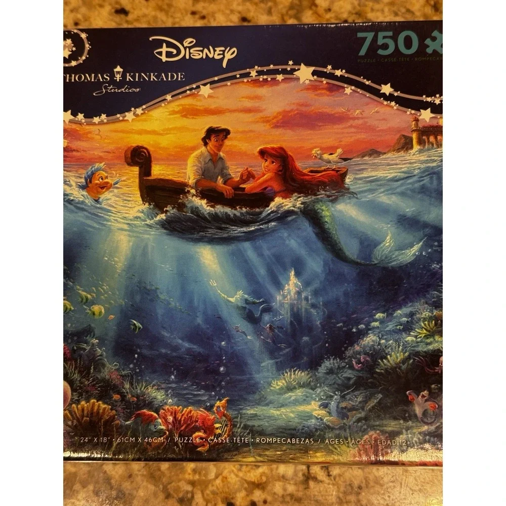 Disney Thomas Kinkade Puzzle The Little Mermaid 750 Pieces Ariel Eric Sealed